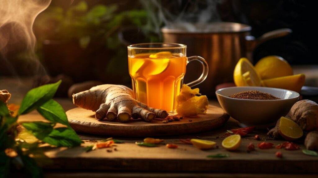 ginger peach turmeric tea