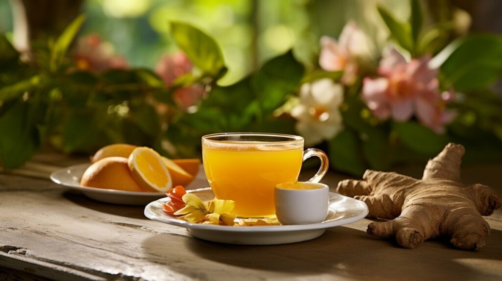 ginger peach turmeric tea