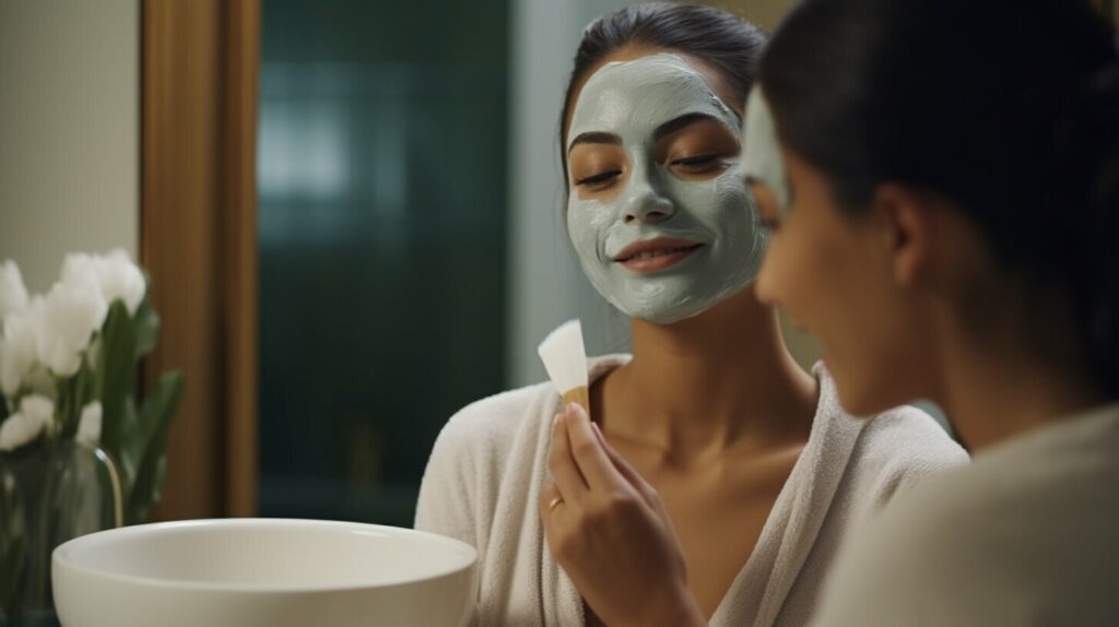 steps for using green tea mask stick