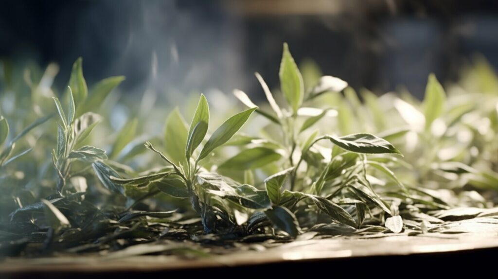 white tea leaves