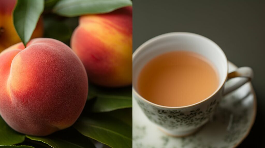 comparison of peach oolong tea and fresh peaches