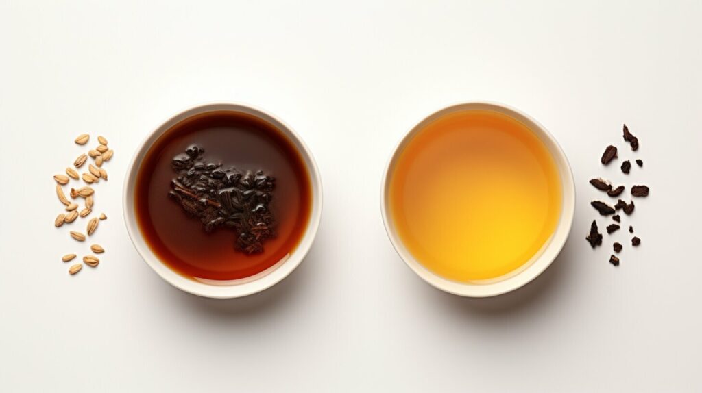 oolong tea black tea brewed tea color